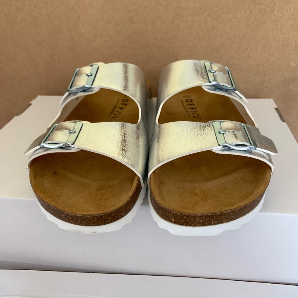 OFFICE Silver Double Buckle Sandals UK 8 EU 41 - Picture 13 of 14